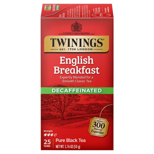 Bolsitas de Té Twinings English Breakfast, Descafeinado